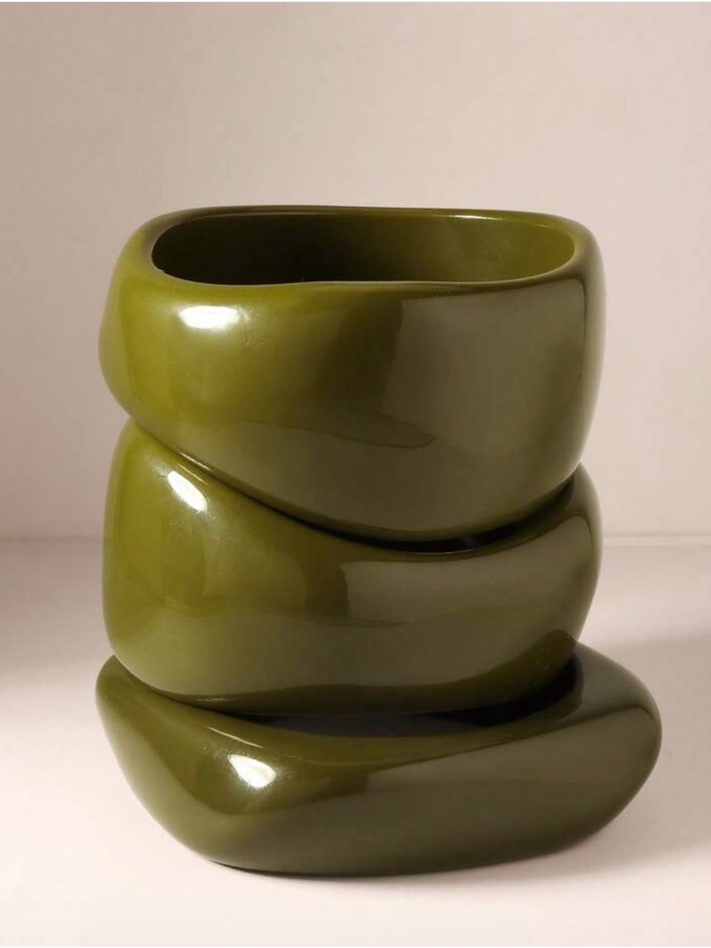 Green Ceramic Stacked Vase - Brand